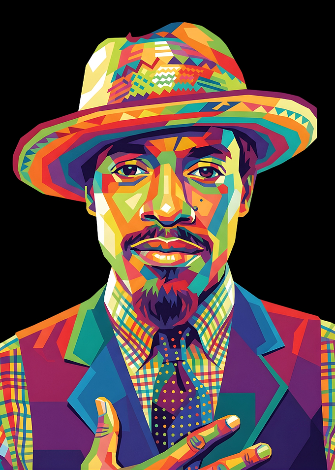 Colorful Portrait of a Man in a Hat