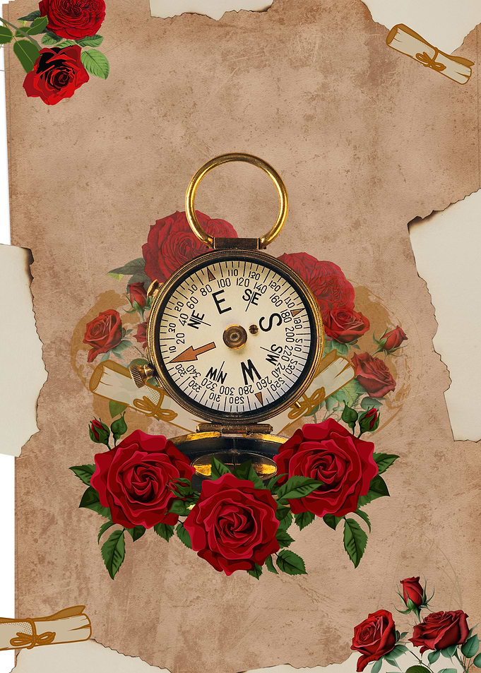 Vintage Compass and Roses