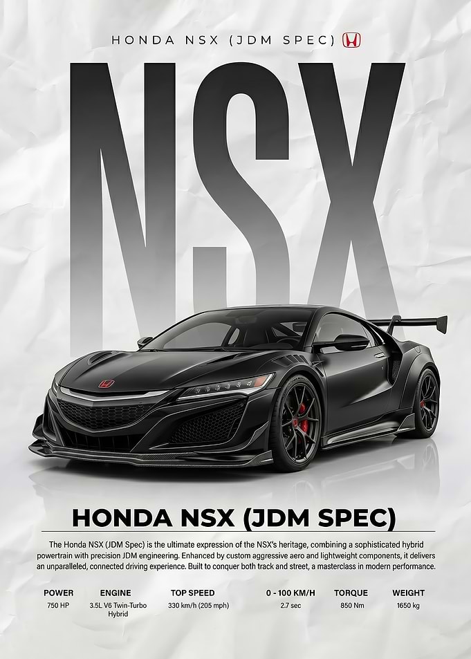 matte black Honda NSX JDM Spec