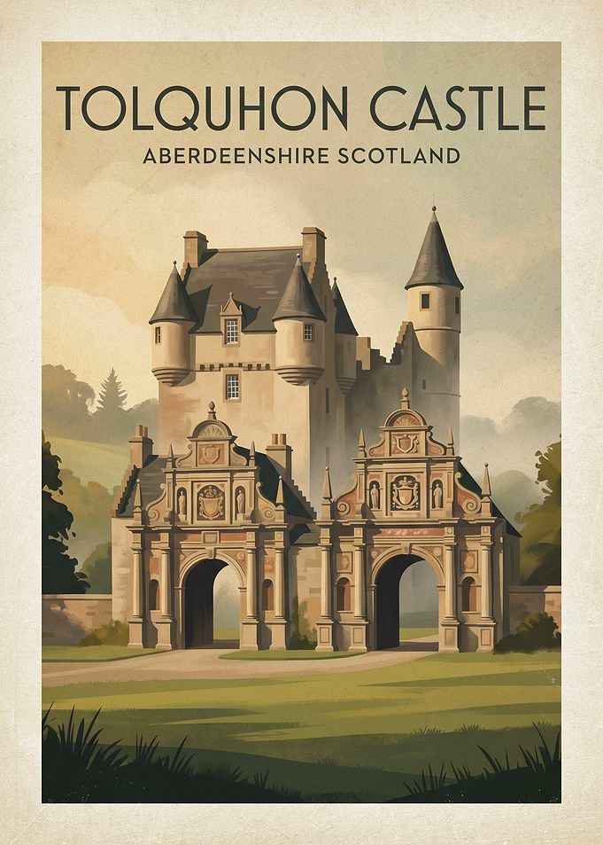 Tolquhon Castle Vintage Poster