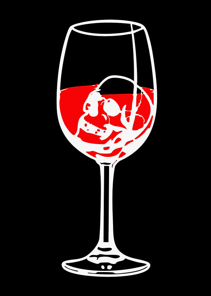 Skull in Wine Glass