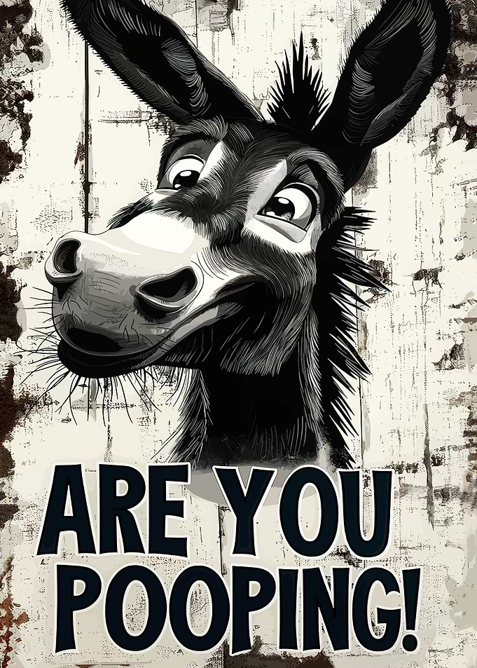 Funny Donkey 'Are You Pooping?' Poster
