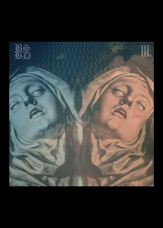 Gothic Sculptures with Abstract Background