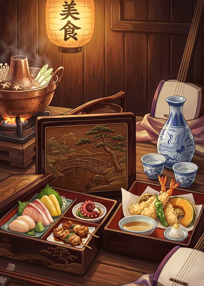 Japanese Food and Drink Setting
