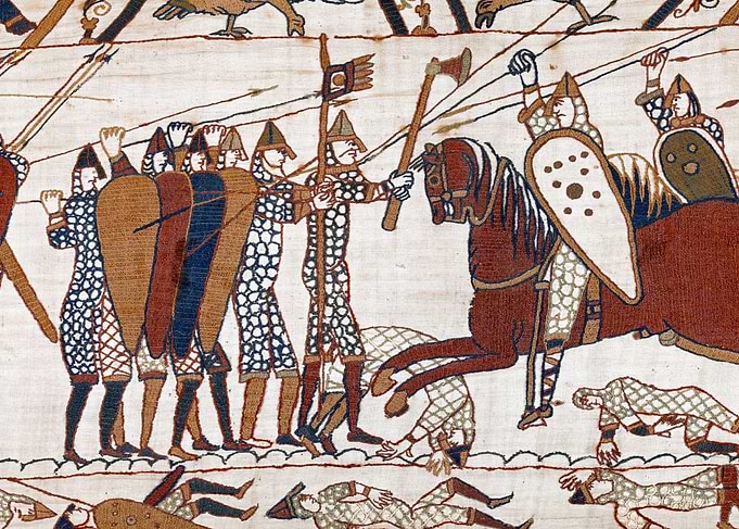 English Warriors at the Battle of Hastings Bayeux Tapestry Scene 52