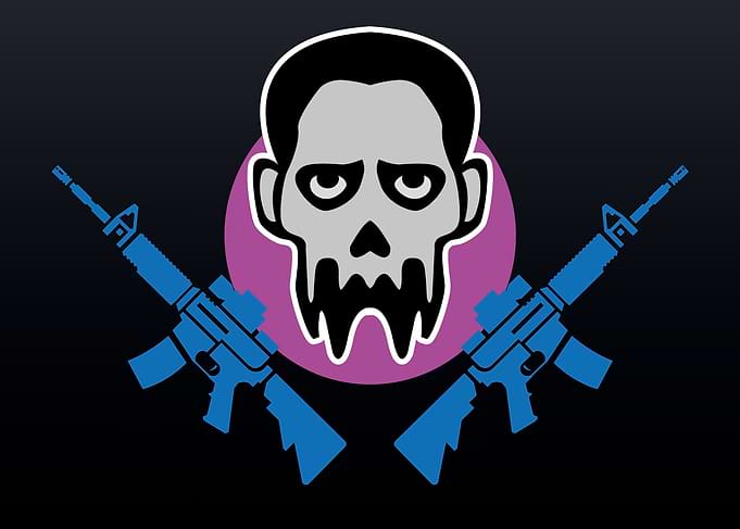 Zombie head with Guns Icon