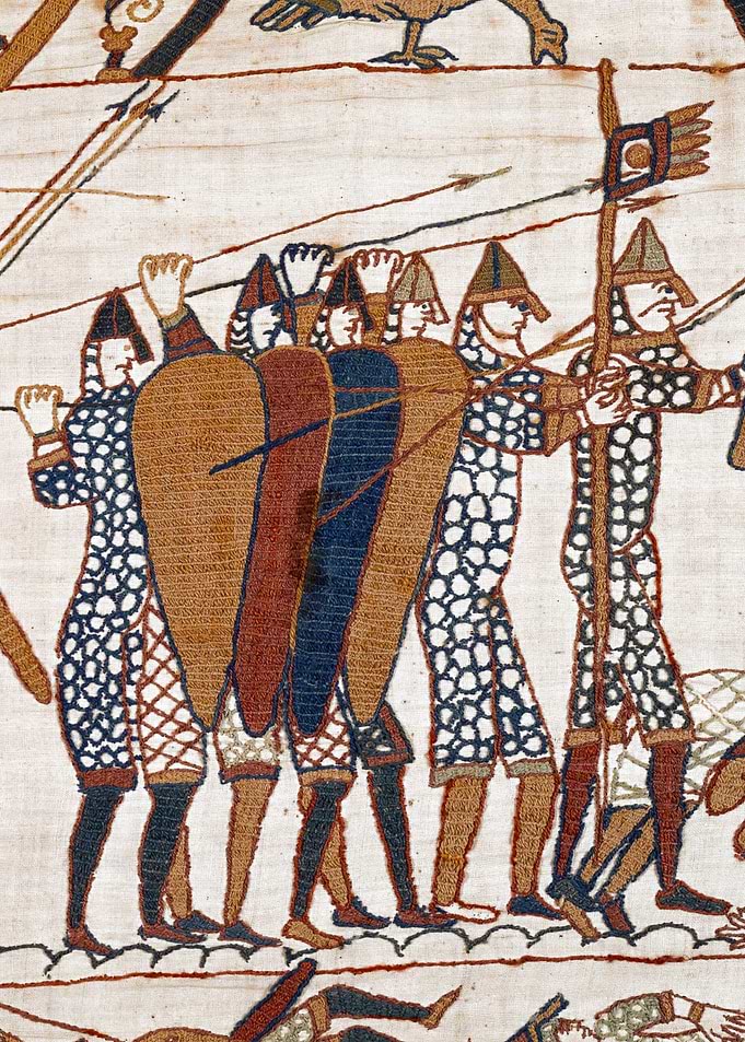 English Warriors at the Battle of Hastings Bayeux Tapestry Scene 52