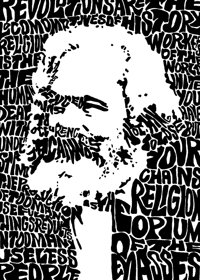 Karl Marx Text Art Portrait