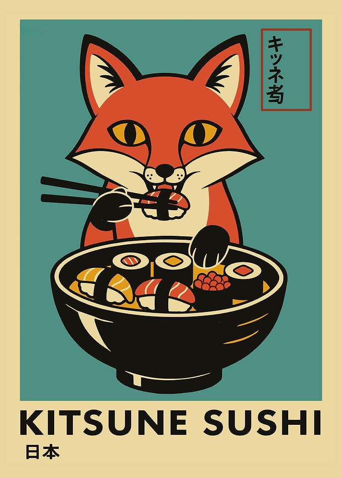 Kitsune Sushi Japanese Retro