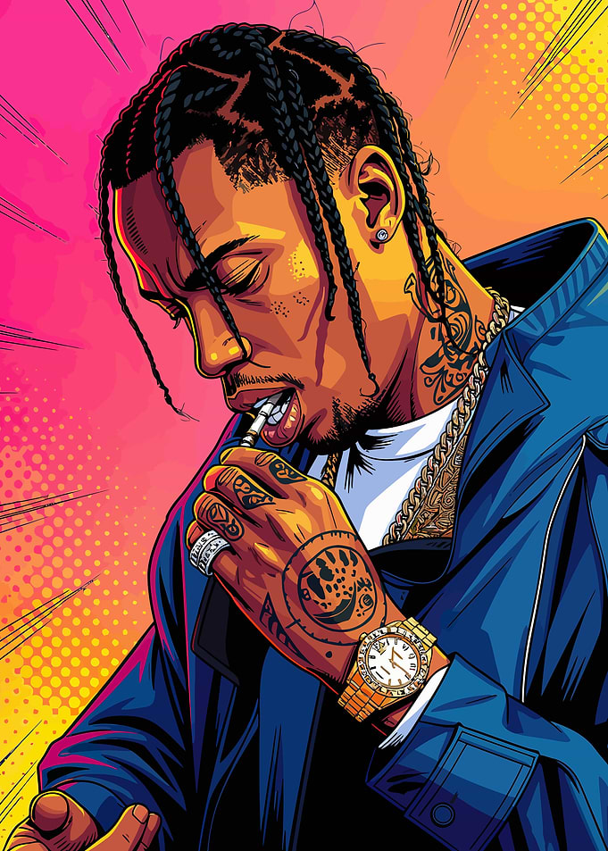 Travis Scott Pop Art Portrait