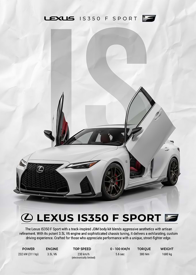 white Lexus IS350 F Sport Car