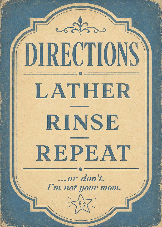 Funny Shower Directions Sign