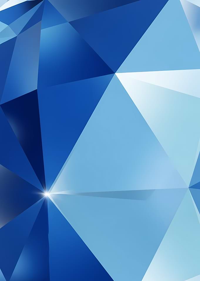 Abstract Blue Geometric Crystal Background with Shiny Polygon Shapes and Modern Luxury Design