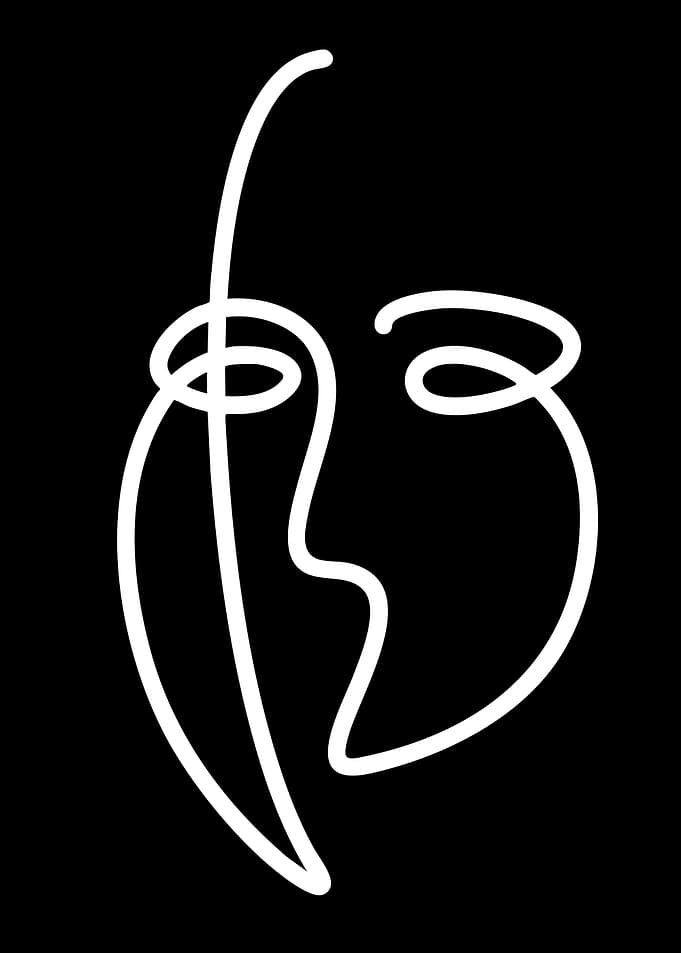 Abstract Face Line Art