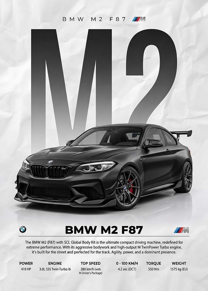 matte black BMW M2 F87 Performance Car
