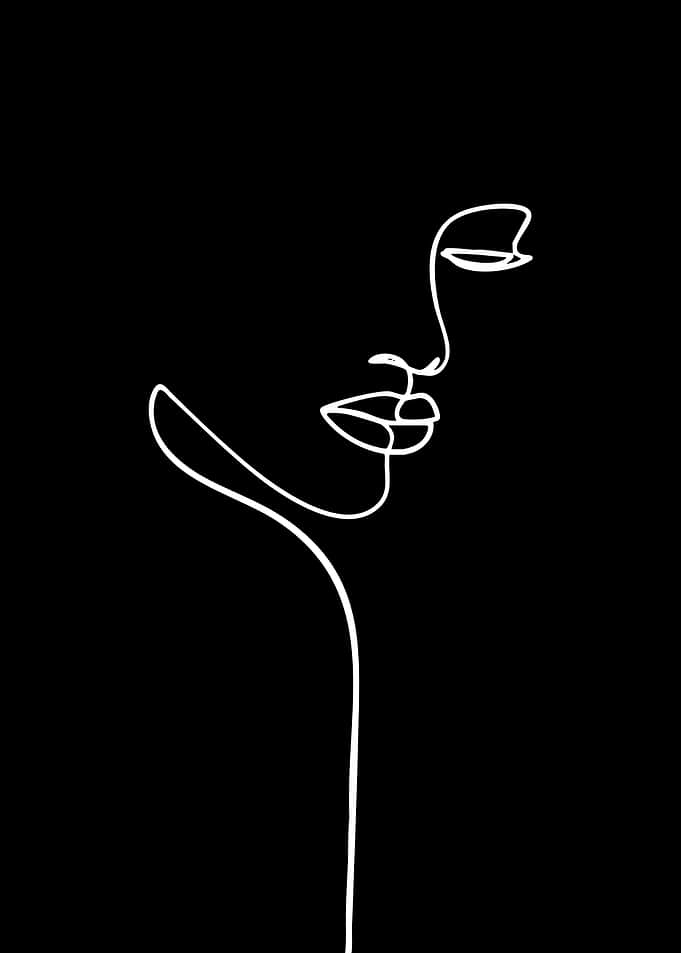 Minimalist Line Art of a Woman's Face