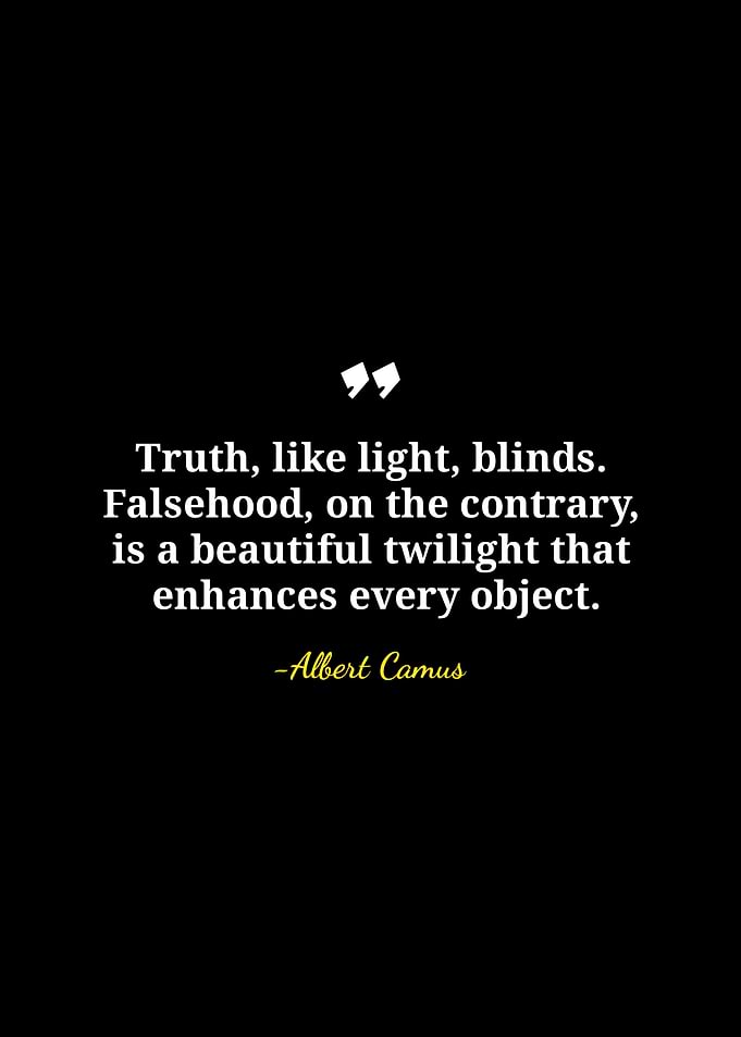 Albert Camus Quote on Truth and Falsehood