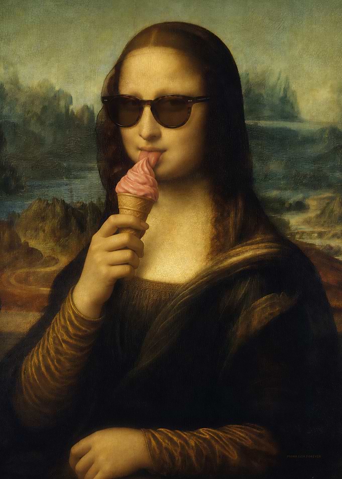 Mona Lisa Eating Ice Cream