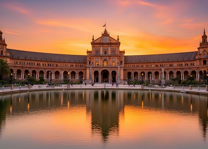Plaza de España at Sunset