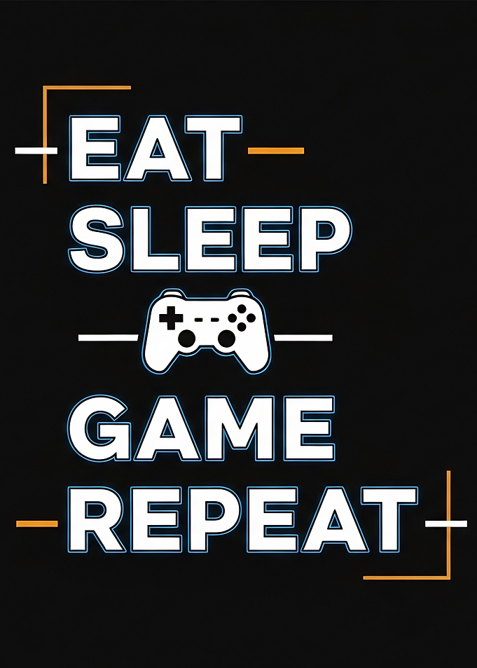 Eat Sleep Game Repeat Gamer Poster