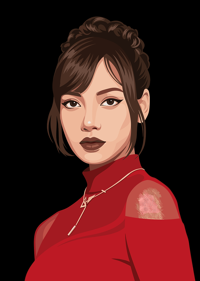 Woman in Red Dress with Necklace
