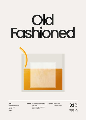 Old Fashioned Cocktail Illustration