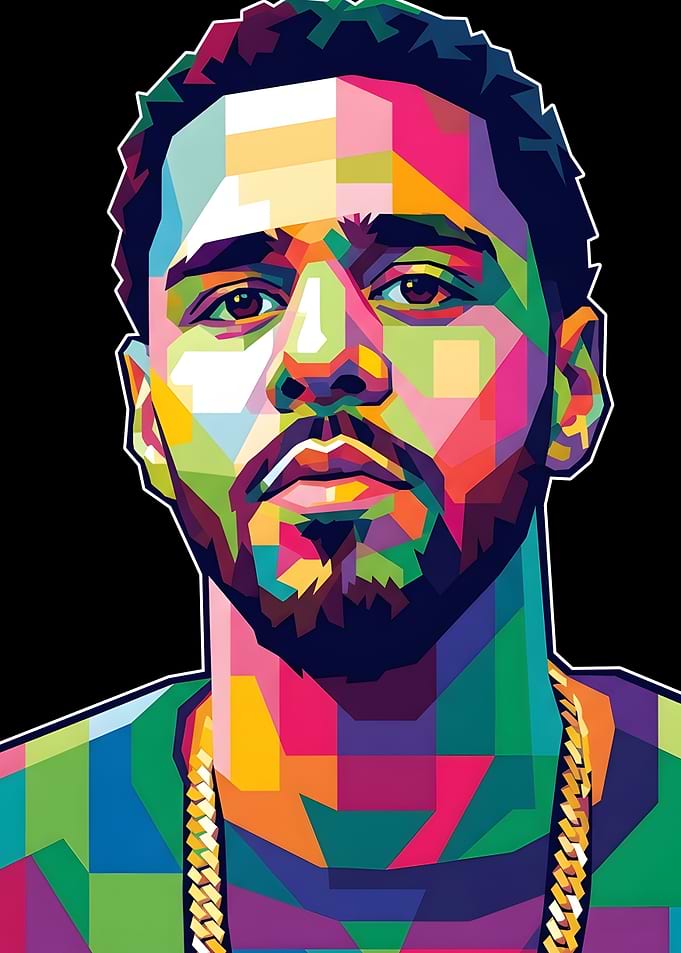 J. Cole Pop Art Portrait