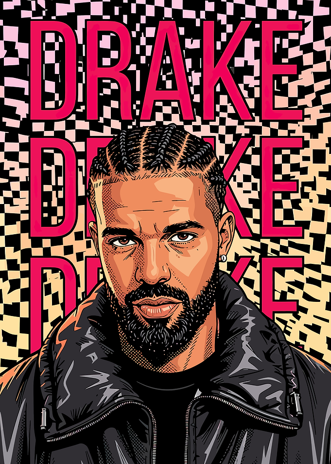 Drake Portrait with Text