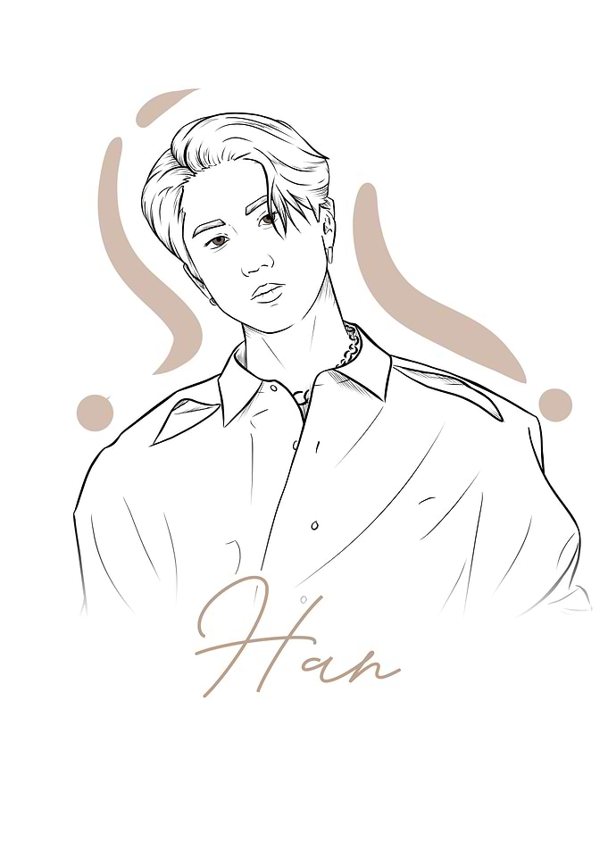 Han Stray Kids Line Art