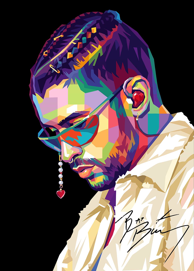 Bad Bunny Pop Art Portrait