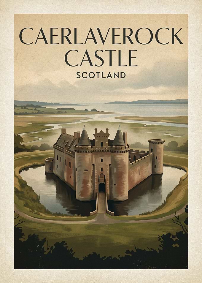 Caerlaverock Castle Vintage Poster