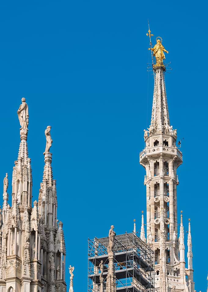 Duomo of Milan, Gothic Spires and Golden Statue