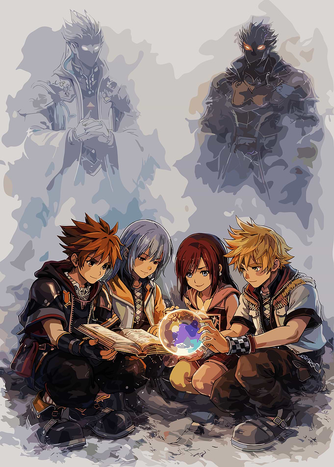 Kingdom Hearts Characters with Crystal Ball