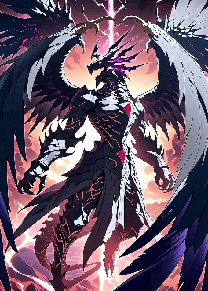 Dark Dragon Warrior with Wings