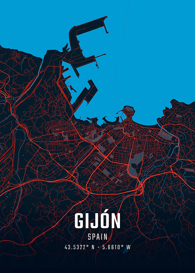 Gijon Spain City Map
