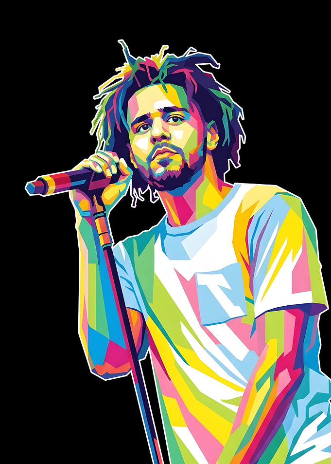 J. Cole Pop Art Portrait