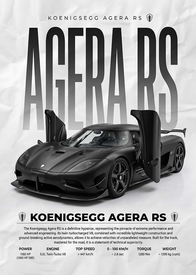 matte black Koenigsegg Agera RS Hypercar