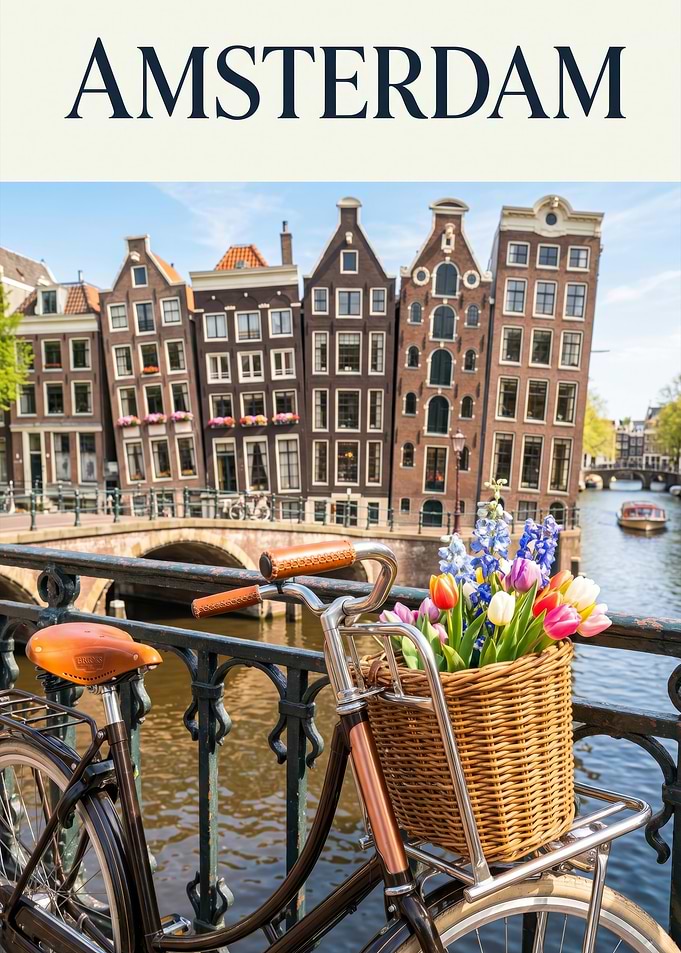 Amsterdam Bicycle with Flowers