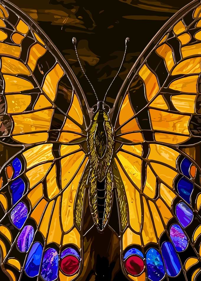 Stained Glass Butterfly Art
