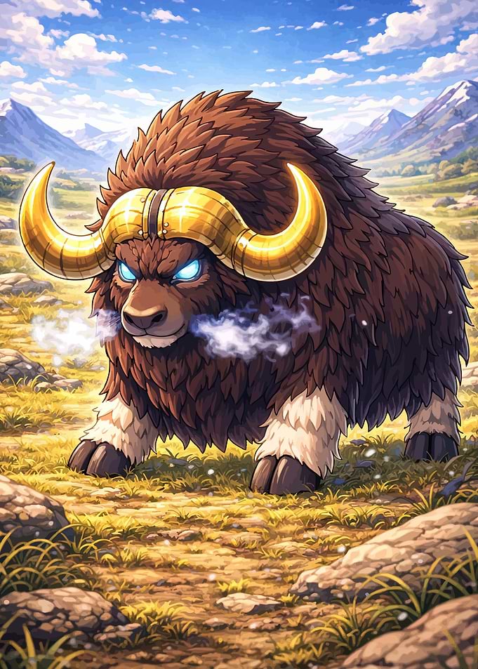 Musk Ox with Glowing Eyes