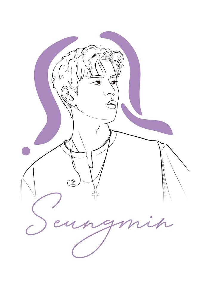 Seungmin Stray Kids Line Art