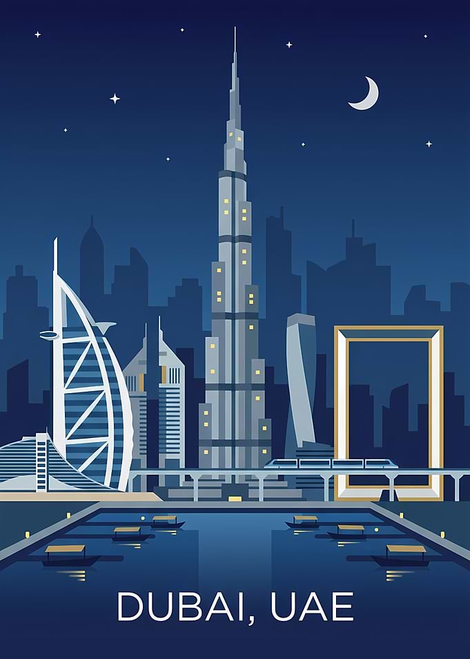 Dubai Skyline at Night