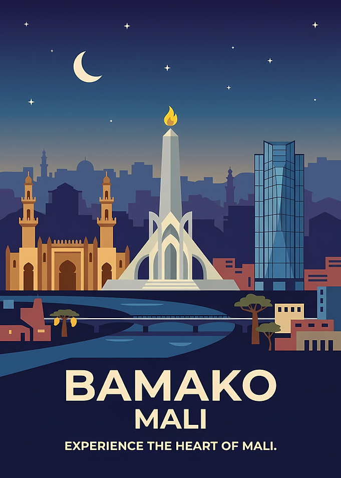 Bamako Mali Cityscape at Night