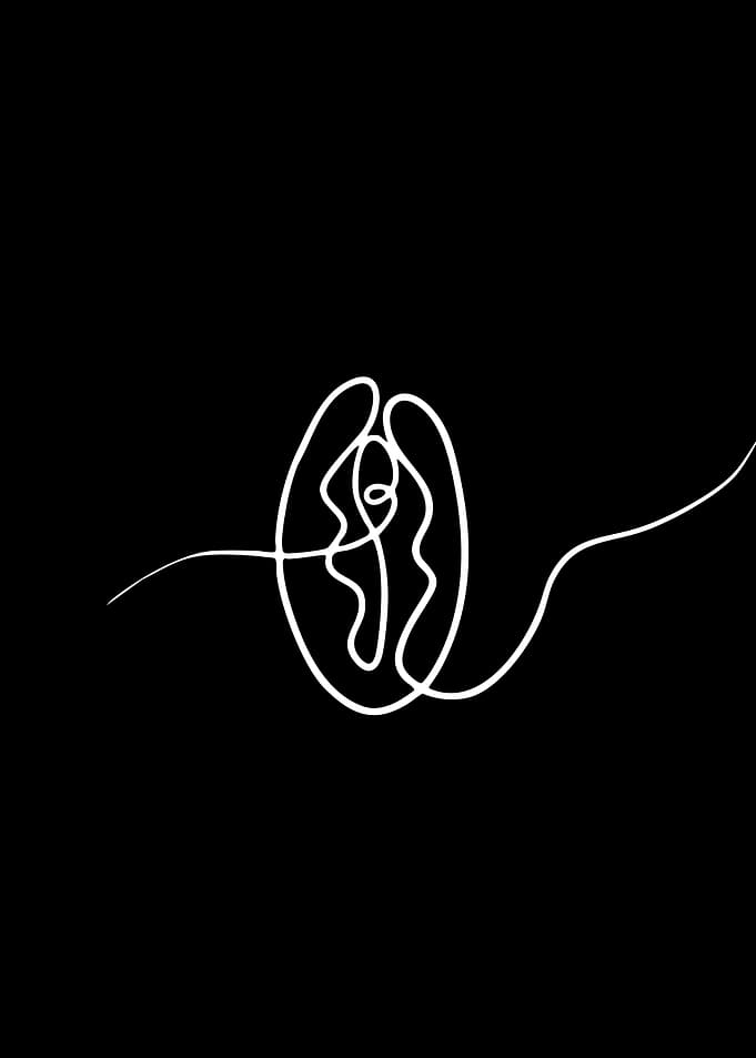 Abstract White Line Art on Black