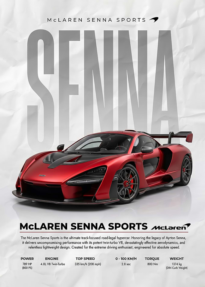 McLaren Senna Sports Car poster