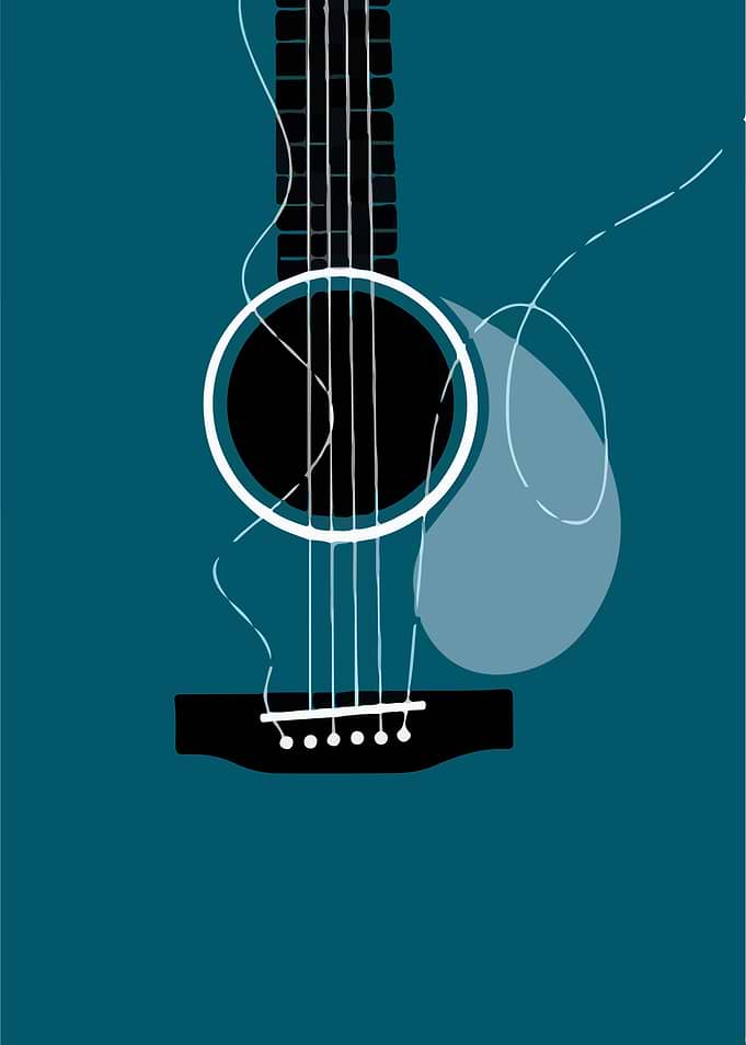 Abstract Acoustic Guitar Art