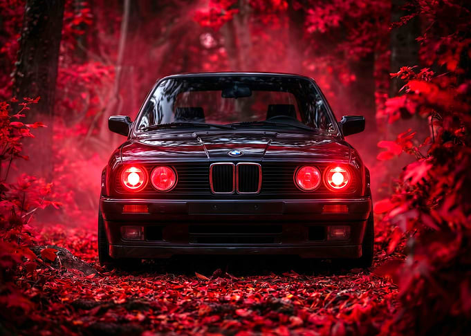 BMW E30 in Red Forest
