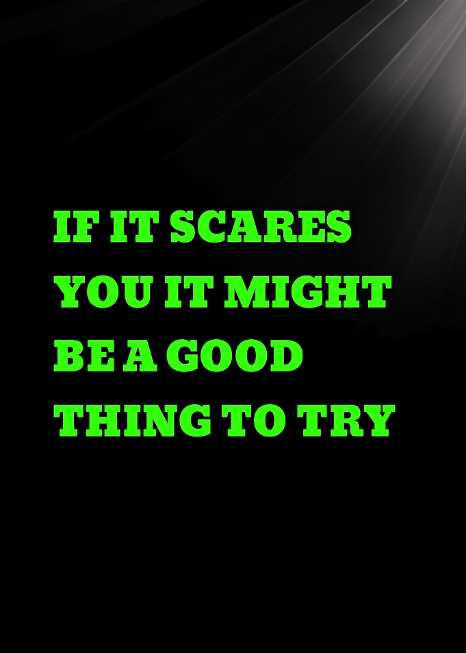 'IF IT SCARES YOU IT MIGHT BE A GOOD THING TO TRY