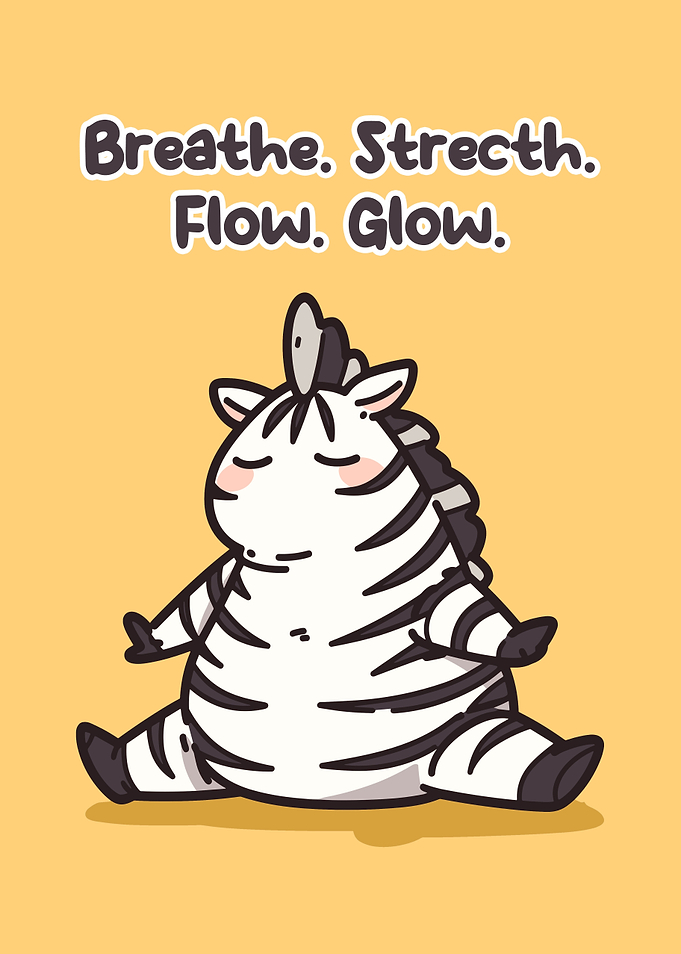 Cute Zebra Doing Yoga