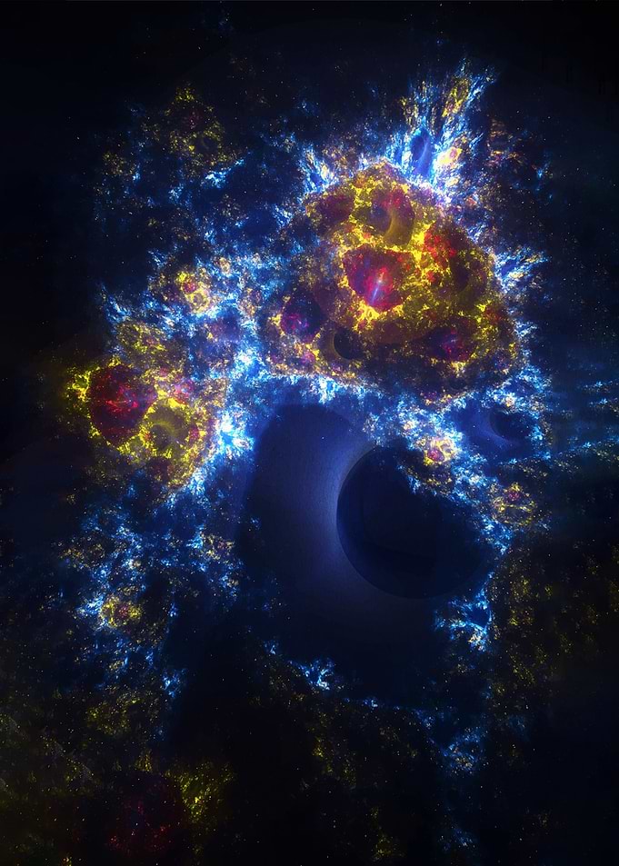 Cosmic Nebula with Black Hole